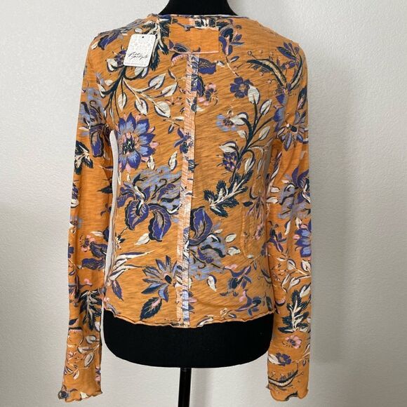 NWT Free People Dreamed of You Floral Ruched Long Sleeve Top - Picture 8 of 11